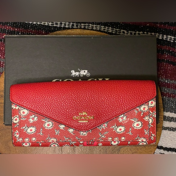 Coach Handbags - COACH Wild Hearts Print Coated Canvas Wallet w/Box